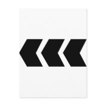 black arrow left postcards