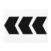 black arrow left postcards
