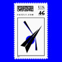 Black Arrow - on white postage