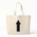 black arrow up icon canvas bag