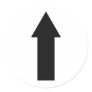 black arrow up icon round sticker