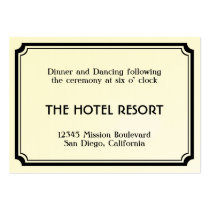 Black art deco retro wedding reception enclosure business card templates