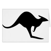 black australian kangaroo - australia cards