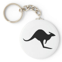 black australian kangaroo - australia key chain