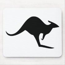 black australian kangaroo - australia mouse mats