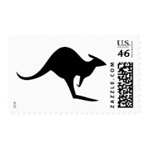 black australian kangaroo - australia postage stamp