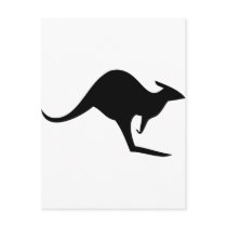 black australian kangaroo - australia postcard