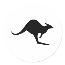 black australian kangaroo - australia stickers by Tomaniac black australian kangaroo - australia stickers