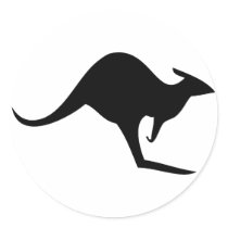 black australian kangaroo - australia sticker