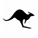 black australian kangaroo - australia t-shirts by Tomaniac black australian kangaroo - australia t-shirts