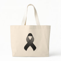 Black Awareness Ribbon Bag by jamieco Black Awareness Ribbon Bag