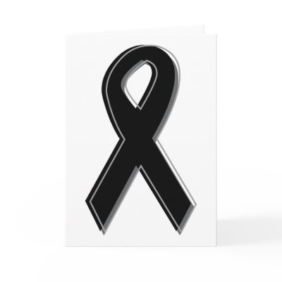 Black Awareness Ribbon Greeting Cards by bbdesignsco