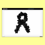 Black Awareness Ribbon Flowers Skin For 17" Laptop