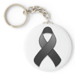 Black Awareness Ribbon Keychain