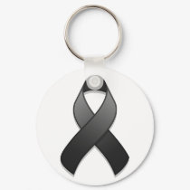 Black Awareness Ribbon Keychain by jamieco Black Awareness Ribbon Keychain