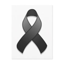 Black Awareness Ribbon Postcard by jamieco Black Awareness Ribbon Postcard