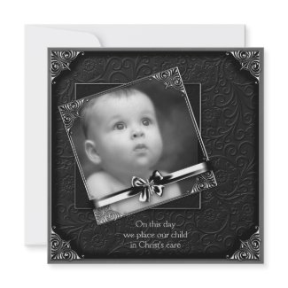 Black Baby Boy Photo Christening Personalized Announcement