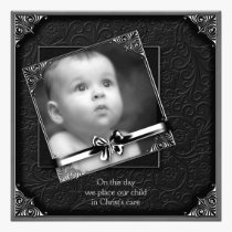 Black Baby Boy Photo Christening invitations