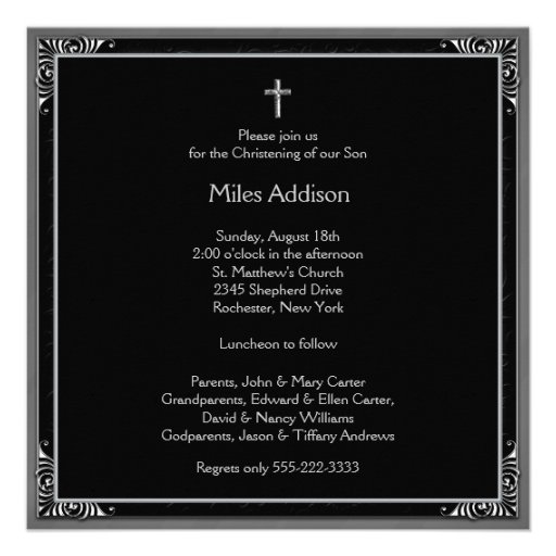 Black Baby Boy Photo Christening Personalized Announcement