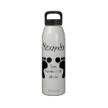 Black Baby Footprints/Customizable liberty bottle Water Bottles