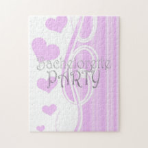 black bachelorette wedding bridal shower party fun jigsaw puzzle
