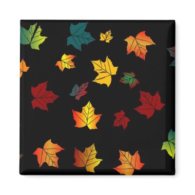 black back autumn leaves square magnet by cvanwagoner