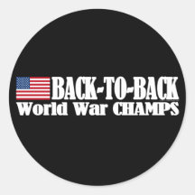 Black Back-To-Back USA Champs Round Sticker