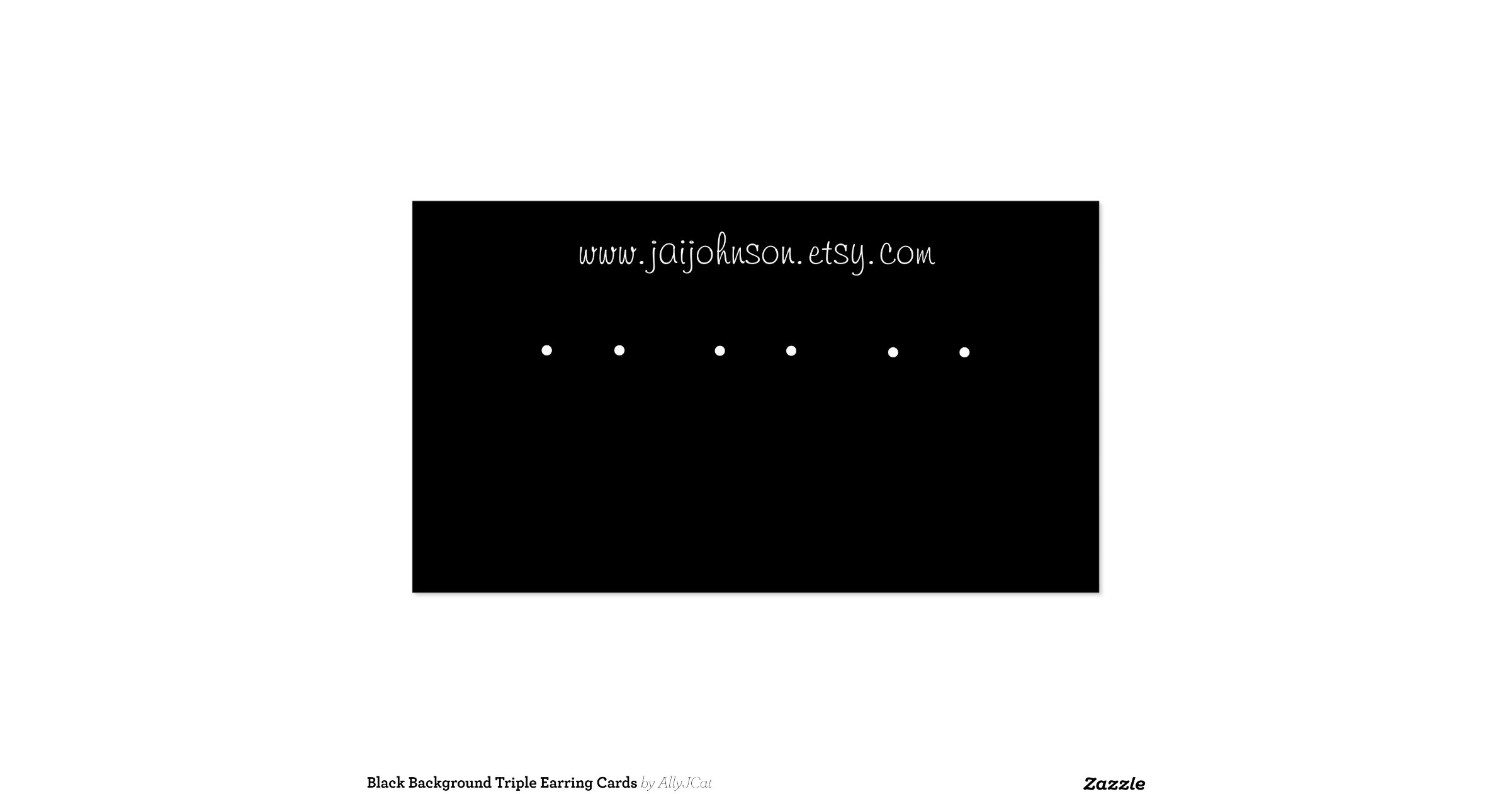 Black Background Triple Earring Cards Double-Sided Black Background Triple Earring Cards Double-Sided