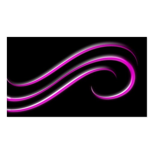 Black Background With Magenta Bevel Swirls Business Card Template (back side)