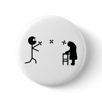 black bad ninja fighting granny buttons by Tomaniac black bad ninja fighting granny buttons