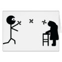 black bad ninja fighting granny cards