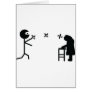 black bad ninja fighting granny greeting card