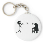 black bad ninja fighting granny key chain