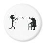 black bad ninja fighting granny fridge magnet