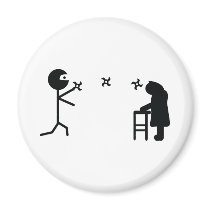 black bad ninja fighting granny magnets