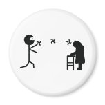 black bad ninja fighting granny magnets