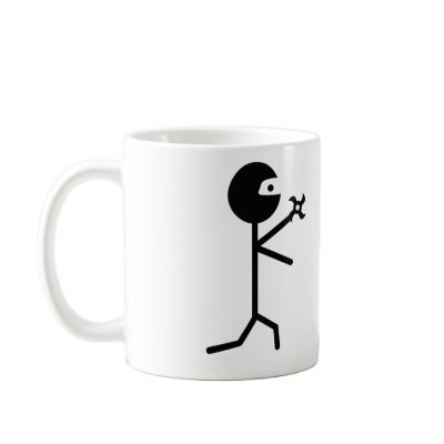 black bad ninja fighting granny mug by Tomaniac