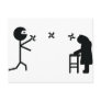 black bad ninja fighting granny post cards