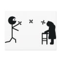black bad ninja fighting granny postcards