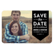 Black Banner Photo Save The Date Magnet