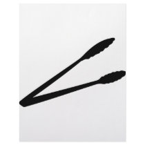 black barbecue tongs icon letterhead