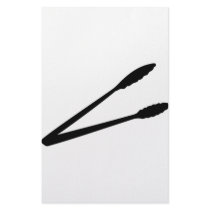 black barbecue tongs icon stationery