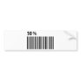 black barcode 50 per cent icon bumper sticker