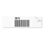 black barcode 50 per cent icon bumper sticker