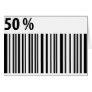 black barcode 50 per cent icon card