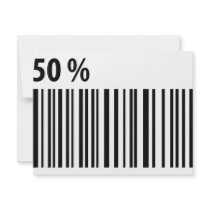 black barcode 50 per cent icon invitations