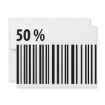 black barcode 50 per cent icon invite