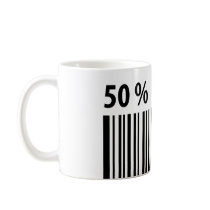black barcode 50 per cent icon mugs