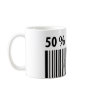 black barcode 50 per cent icon coffee mugs