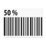 black barcode 50 per cent icon post card